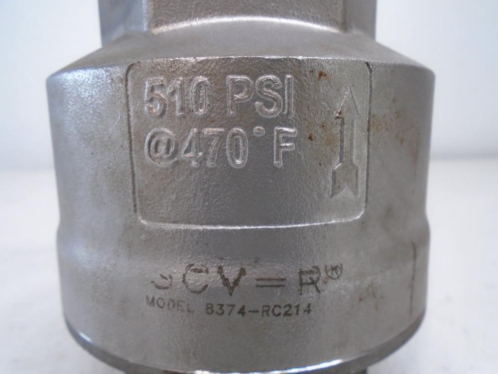 DFT SCV 2" NPT CF8M In-Line Restrictor Check Valve 8374-RC214